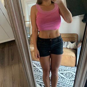 Free people intimately pink crop top tan